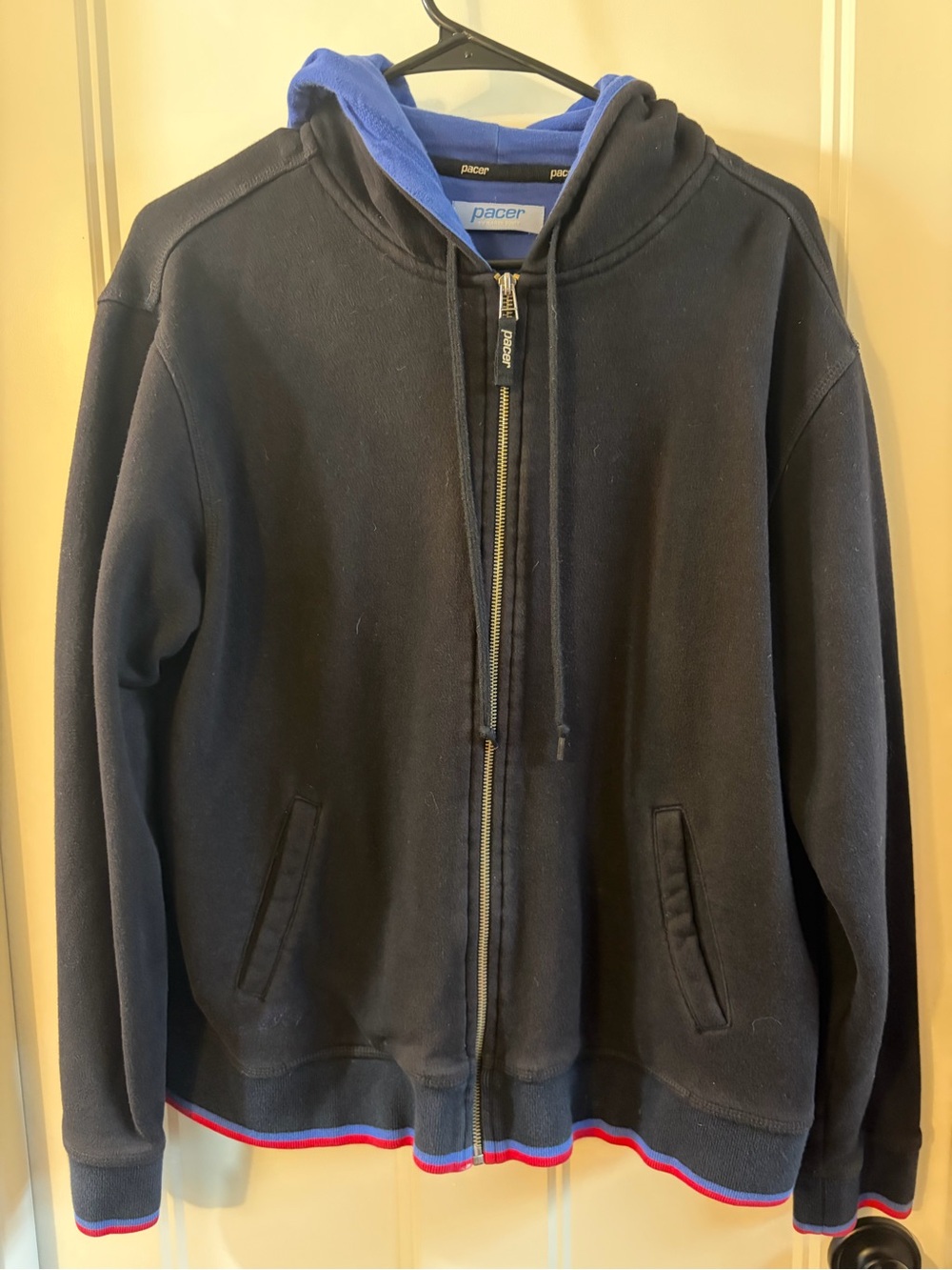 Pacer Blue and Black zip up hooded Sweatshirt